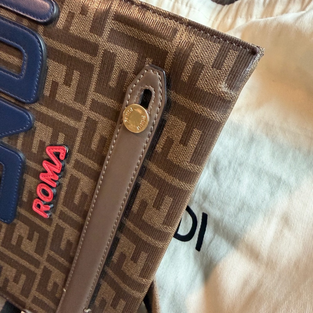 Fendi Brown cross body with Blue and Red Accents - Picture 7 of 11